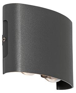 Zewnetrzna Kinkiet / Lampa scienna zewnętrzny ciemnoszary z 4-punktowymi diodami LED IP54 - Silly Oswietlenie zewnetrzne