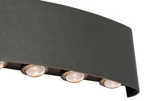 Zewnetrzna Kinkiet / Lampa scienna zewnętrzny ciemnoszary z diodami LED 10-light IP54 - Silly Oswietlenie zewnetrzne