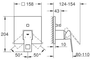 Bateria wannowa podtynkowa GROHE Eurocube 24062000 Chrom