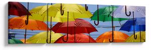 Obraz kolorowych parasoli (170x50 cm)