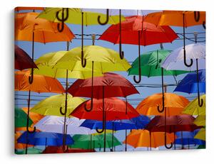 Obraz kolorowych parasoli (70x50 cm)