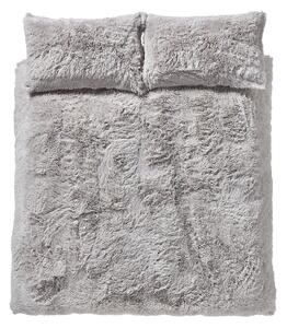 Jasnoszara pościel z mikropluszu Catherine Lansfield Cuddly, 135x200 cm