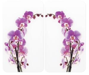 Zestaw 2 szklanych płyt ochronnych na kuchenkę Wenko Orchid, 52x30 cm