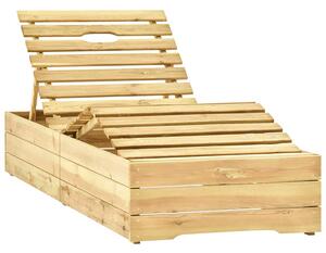 Leżak ze stolikiem z drewna sosnowego antracyt - Mitros