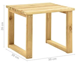 Drewniany leżak z poduszką i stolikiem bordowy - Mitros