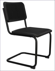 Czarne nowoczesne krzesło na płozach - Vobo 3X