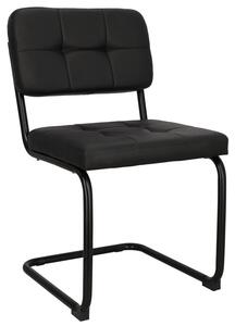 Czarne metalowe krzesło swing tapicerowane ekoskórą - Vobo 4X