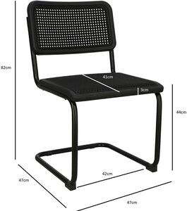 Czarne nowoczesne krzesło na płozach - Vobo 3X