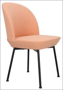 Różowe krzesło tapicerowane metalowe - Zico 3X