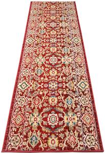 Czerwony wzorzysty chodnik dywanowy retro - Rekis 4X