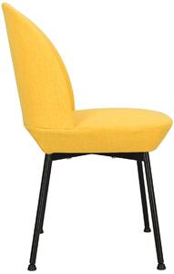 Żółte metalowe krzesło tapicerowane tkaniną - Zico 3X