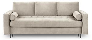 Beżowa aksamitna rozkładana sofa Milo Casa Santo