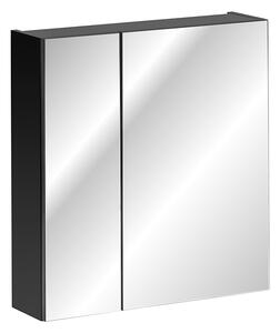 Czarna szafka łazienkowa z lustrem 60 cm K6-A17