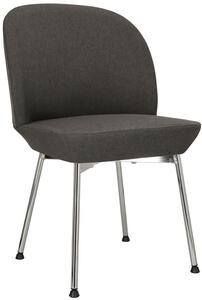 Ciemnoszare chromowane krzesło tapicerowane - Zico 4X