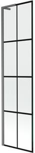 Mexen Next L parawan nawannowy 1-skrzydłowy 50 x 150 cm, czarna kratka, gun gray szczotkowany - 895-050-000-03-77-66