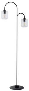 Lampa podłogowa nowoczesna minimalistyczna czarna dwa szklane klosze 2xE27 15W Shine Sigma Lighting
