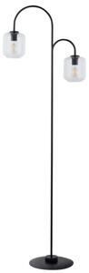 Lampa podłogowa nowoczesna minimalistyczna czarna dwa szklane klosze 2xE27 15W Shine Sigma Lighting