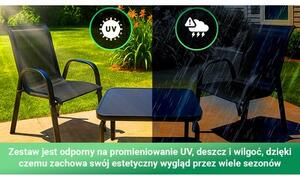 Zestaw mebli ogrodowych BLACK FOREST L-0750 Czarny