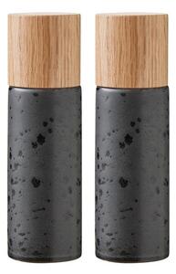 Czarny zestaw młynków do pieprzu i soli 2 szt. ceramiczny Gastro Black – Bitz