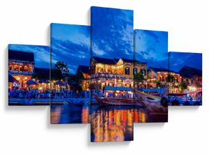 Obraz nocnego miasta Hoi An w Wietnamie (125x70 cm)