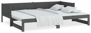 Szare sosnowe łóżko rozsuwane 2x(90x200) cm - Randy 4X