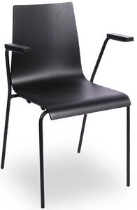 Czarne metalowe krzesło z podłokietnikami - Gixo 4X