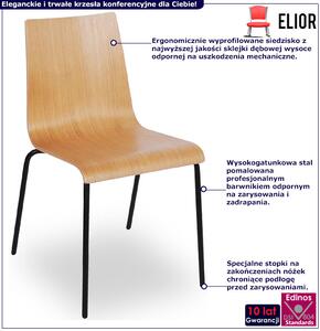 Nowoczesne krzesło konferencyjne naturalny + czarny - Gixo 3X