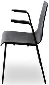 Metalowe krzesło z podłokietnikami czarny + czarny - Gixo 4X
