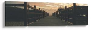 Obraz drewnianego pomostu nad jeziorem (170x50 cm)