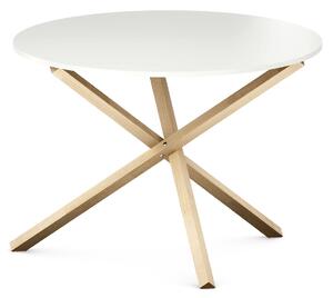 Biały okrągły stół do jadalni w stylu skandynawskim Triple 100