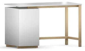 Białe biurko z kontenerkiem DES43 w stylu skandynawskim