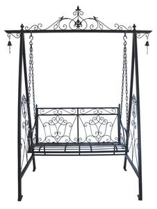 Czarna metalowa huśtawka ogrodowa Kari – Garden Pleasure