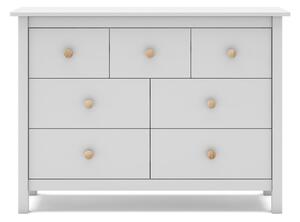 Biała niska komoda dziecięca z drewna sosnowego 110x80 cm Max – Marckeric