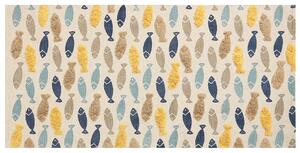 Dywan dla dzieci bawełniany wzór w ryby ręcznie tkany 80 x 150 cm wielokolorowy Ipuh Beliani