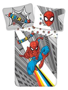 Szara dziecięca bawełniana pościel Jerry Fabrics Spiderman, 140x200 cm