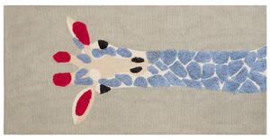 Dywan dla dzieci bawełniany wzór w żyrafę ręcznie tkany 80 x 150 cm wielokolorowy Sakubo Beliani