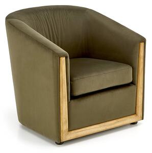 Zielony tapicerowany welurem fotel wypoczynkowy - Enso