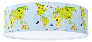 Okrągły plafon dla dzieci z mapą świata - A331-Luso