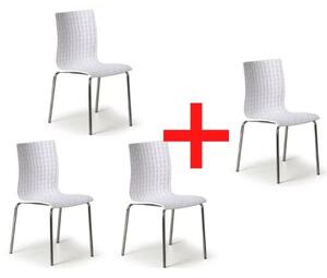 Krzesło plastikowe MEZZO 3+1 GRATIS, białe