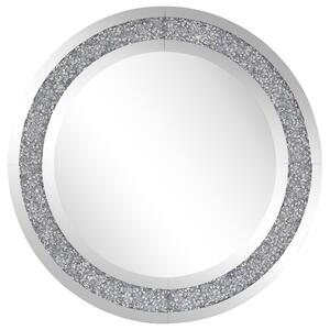 Lustro okrągłe ścienne dekoracyjne ø 70 cm ozdobna rama srebrne Erbray Beliani