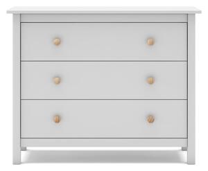 Biała niska komoda dziecięca z drewna sosnowego 100x80 cm Max – Marckeric