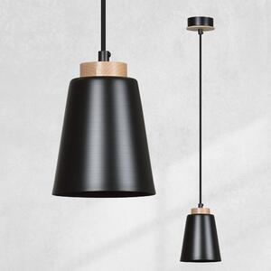 BOLERO 1 BLACK 442/1 wisząca lampa styl skandynawski drewno czarna