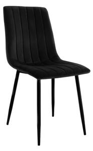 Krzesło tapicerowane do salonu Alan czarne welur