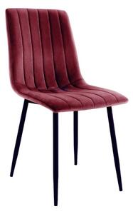 Krzesło tapicerowane do salonu Alan bordowe welur