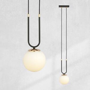 GLAM 1 BLACK/OPAL 1112/1 lampa wisząca szklane klosze GLAMOUR