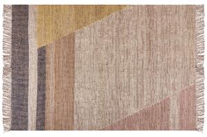 Boho dywan jutowy wzór geometryczny 140 x 200 cm brązowy Samlar Beliani