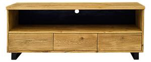 Dębowa szafka RTV loft z szufladami na metalowych nogach DELIO I