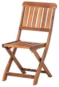 Zestaw ogrodowy jasne drewno akacjowe składany poduchy 6 krzeseł 1 stół Cento Beliani