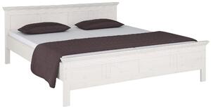 Sosnowe łóżko Indra 180x200 cm, białe z frezowaniem