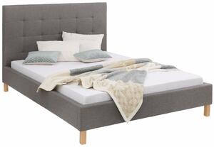 Eleganckie łóżko z wysokim, pikowanym zagłówkiem 160x200 cm